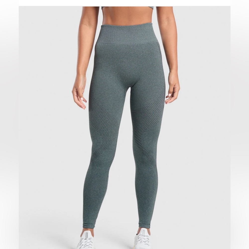 Gymshark Sport Seamless Leggings in Green/ Gray. Size Small